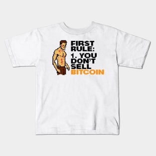 First Rule of Bitcoin Pixel Art Kids T-Shirt